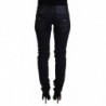 Jeans denim casual da donna skinny in cotone lavato nero - IT40-S