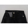 Jeans denim casual da donna skinny in cotone lavato nero - IT40-S