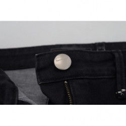 Jeans denim casual da donna skinny in cotone lavato nero - IT40-S
