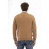 Sergio Tacchini Elegante Maglione Beige in Lana con Scollo a V - L