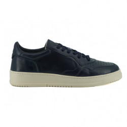 Sneakers basse in pelle blu...