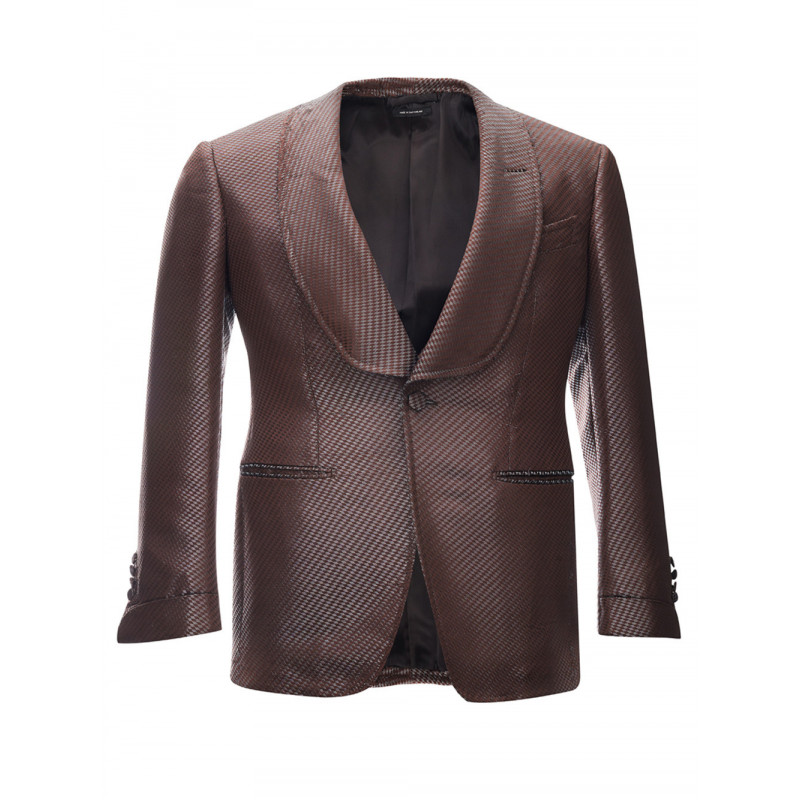 Giacca da smoking in seta marrone bronzo - IT48 - L