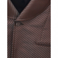 Giacca da smoking in seta marrone bronzo - IT48 - L