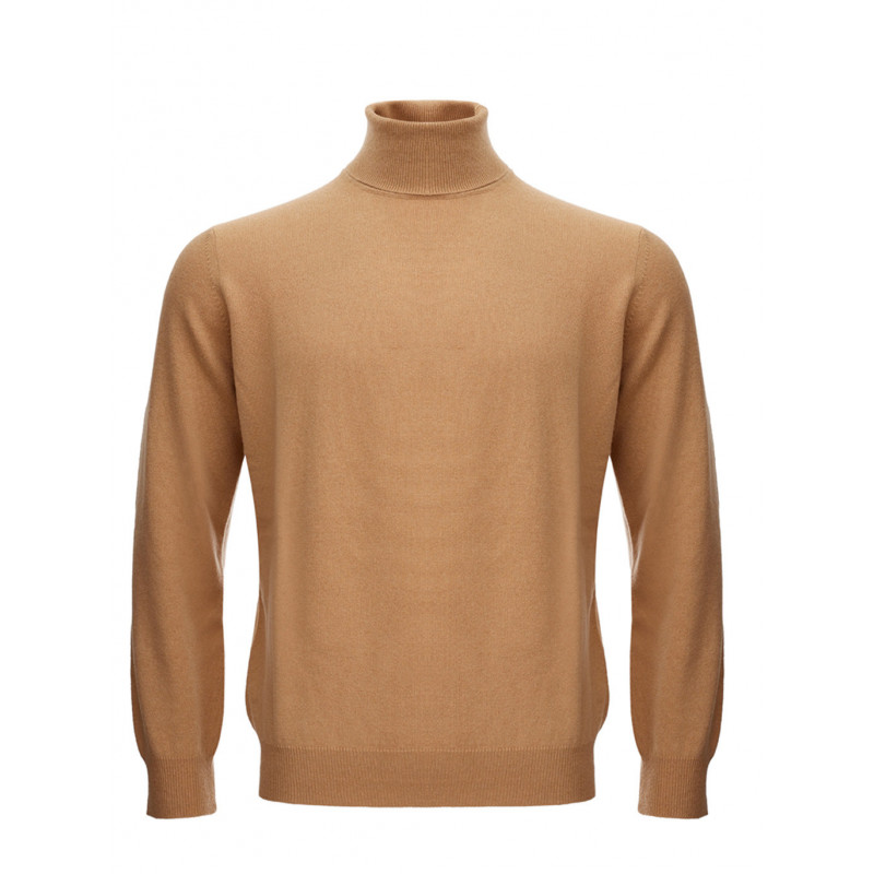 Maglione dolcevita in misto lana beige cammello - IT50 - L