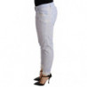 Jeans da donna skinny denim orlo piegato cotone azzurro - W26