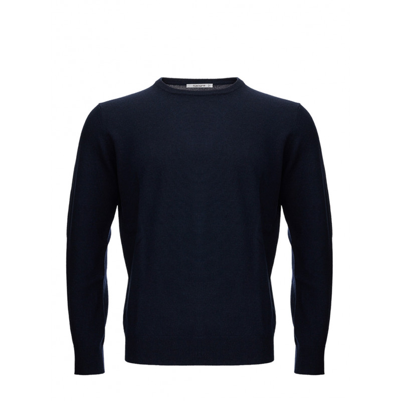 Maglione girocollo in misto lana blu - IT52 - XL