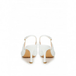 Décolleté Slingback in Nappa Matelassé Bianca - EU38/US8