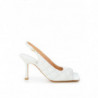 Décolleté Slingback in Nappa Matelassé Bianca - EU40/US10