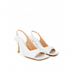 Décolleté Slingback in Nappa Matelassé Bianca - EU40/US10