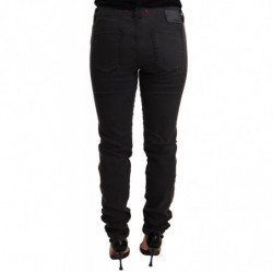 Jeans denim da donna vita media skinny elasticizzati cotone nero - W29