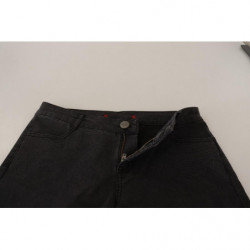 Jeans denim da donna vita media skinny elasticizzati cotone nero - W29