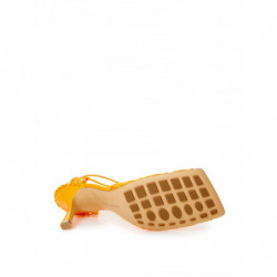Décolleté con finiture in pelle elasticizzata arancione - EU39/US9