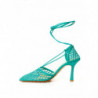 Décolleté con finiture in pelle elasticizzata verde - EU37/US7