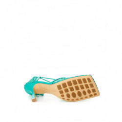 Décolleté con finiture in pelle elasticizzata verde - EU37/US7