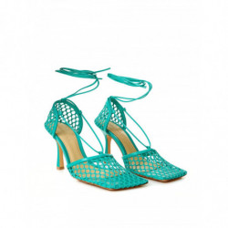 Décolleté con finiture in pelle elasticizzata verde - EU37/US7
