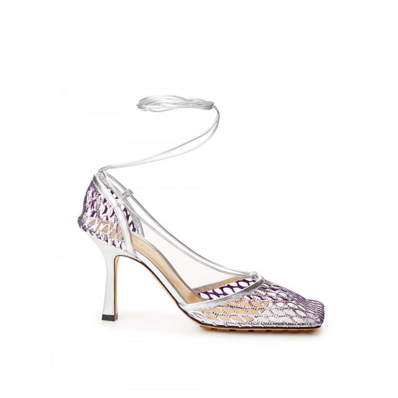 Décolleté finiture pelle elasticizzata grigio argento - EU37.5/US7.5