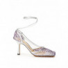 Décolleté finiture pelle elasticizzata grigio argento - EU37.5/US7.5