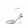 Décolleté finiture pelle elasticizzata grigio argento - EU37.5/US7.5