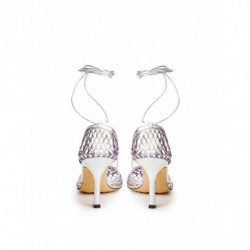 Décolleté finiture pelle elasticizzata grigio argento - EU37.5/US7.5