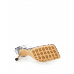 Décolleté finiture pelle elasticizzata grigio argento - EU37.5/US7.5