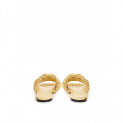 Mules in Rafia Beige con Intreccio - EU37/US7