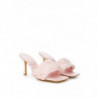 Sandalo Sabot Con Tacco In Pelle Rosa Chiaro Con Intreccio - EU40/US10