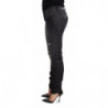Jeans skinny in denim a vita bassa in cotone lavato nero - W26