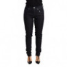 Jeans da donna in denim slim fit a vita bassa in cotone blu - W26