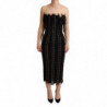 Abito aderente con lacci senza maniche in cady nero - IT38-XS