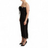 Abito aderente con lacci senza maniche in cady nero - IT38-XS