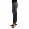 Jeans pantaloni da donna denim skinny vita bassa cotone lavato blu