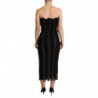 Abito aderente con lacci senza maniche in cady nero - IT38-XS