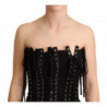 Abito aderente con lacci senza maniche in cady nero - IT38-XS