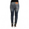 Jeans pantaloni da donna denim skinny vita bassa cotone lavato blu