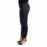 Jeans pantaloni da donna denim skinny vita bassa cotone lavato blu