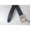 Cintura fibbia metallo argentato pelle blu - 95 CM / 38 INCHES
