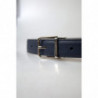 Cintura fibbia metallo argentato pelle blu - 95 CM / 38 INCHES