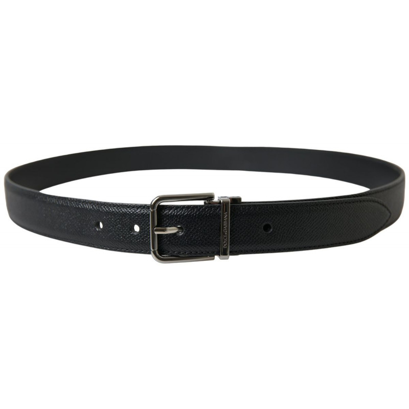 Cintura da donna pelle nera fibbia metallo argentato - 90 CM / 36 I