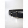 Cintura da donna pelle nera fibbia metallo argentato - 90 CM / 36 I