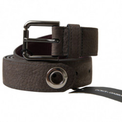 Cintura da uomo pelle marrone fibbia metallo - 90 CM / 36 INCHES