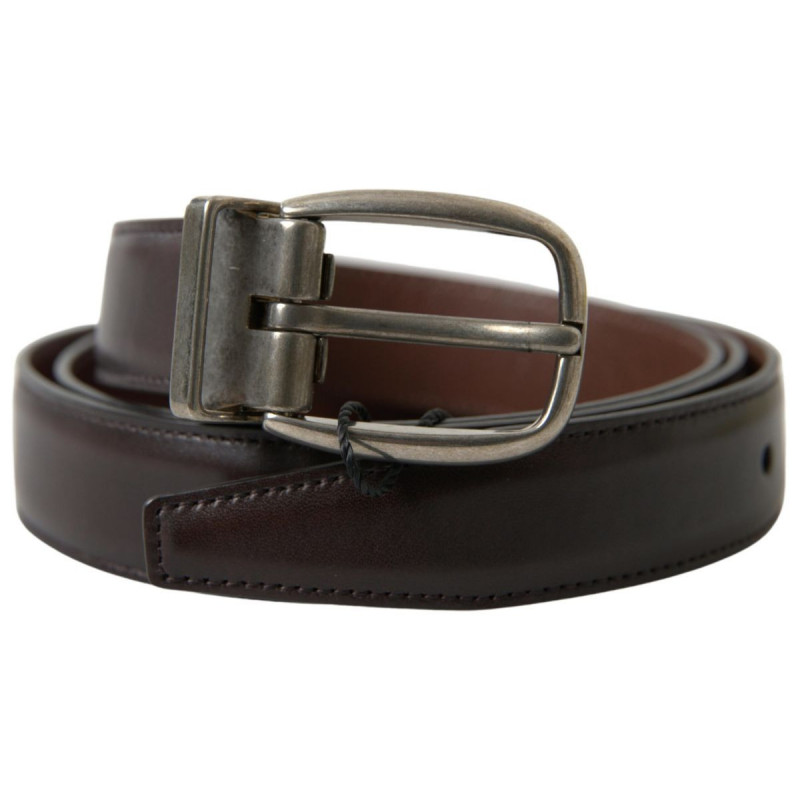 Cintura da uomo pelle marrone fibbia metallo - 95 CM / 38 INCHES