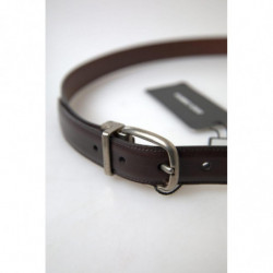 Cintura da uomo pelle marrone fibbia metallo - 95 CM / 38 INCHES
