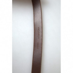 Cintura da uomo pelle beige fibbia metallo dorato - 95 CM / 38 INCHES
