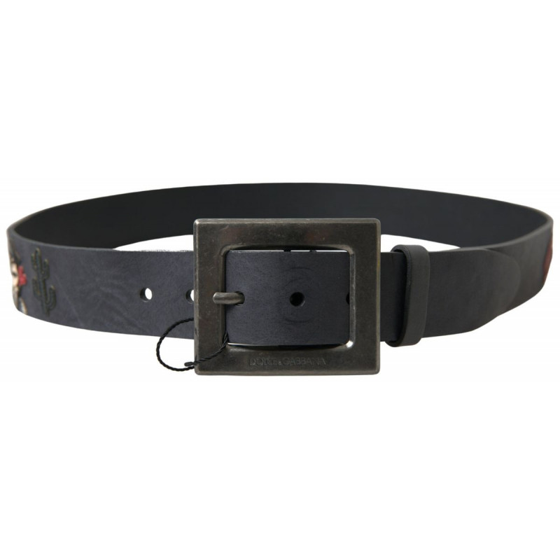 Cintura fibbia quadrata DGFAMLY pelle nera - 100 CM / 40 INCHES