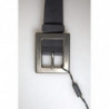 Cintura fibbia quadrata DGFAMLY pelle nera - 100 CM / 40 INCHES