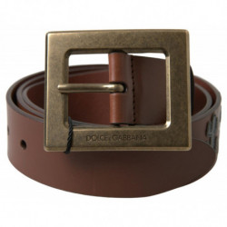 Cintura fibbia quadrata DGFAMLY pelle marrone - 100 CM / 40 INCHES