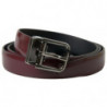 Cintura fibbia metallo argentato pelle bordeaux - 100 CM / 40 INCHES