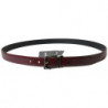 Cintura fibbia metallo argentato pelle bordeaux - 100 CM / 40 INCHES