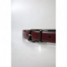 Cintura fibbia metallo argentato pelle bordeaux - 85 CM / 34 INCHES