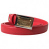 Cintura fibbia metallo inciso oro pelle rossa - 105 CM / 42 INCHES